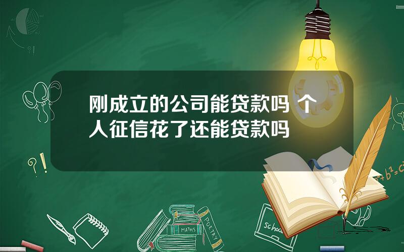 刚成立的公司能贷款吗 个人征信花了还能贷款吗